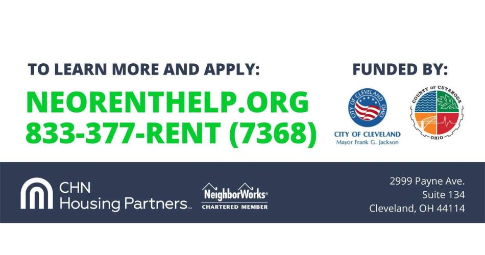 Poster showing city of Euclid OH rental assistance